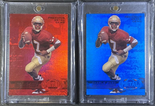 2012 Fleer Retro Charlie Ward Precious Metal Gems PMG RED #004/100 & BLUE #33/50