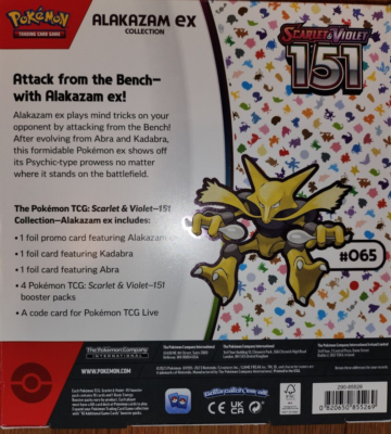 Pokemon TCG Scarlet & Violet 151 Alakazam Ex Collection BRAND NEW