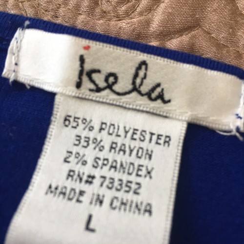 Pretty Royal Blue Elbow Length T-shirt Womans Size Large - Picture 4 of 6
