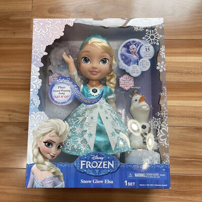 Disney Frozen SNOW GLOW ELSA Elsa & Olaf Snowman  Let it Go  song NEW in Box