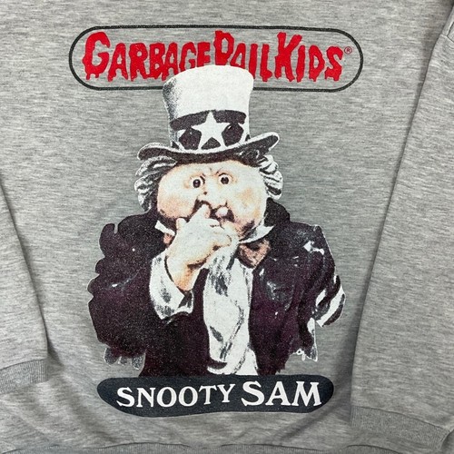 Jersey estampado gráfico vintage años 80 90 gris cubo de basura niños Snooty Sam 14 16 - Imagen 2 de 3