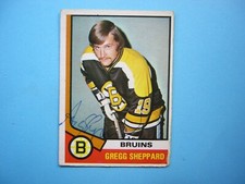 1974/75 O-PEE-CHEE NHL HOCKEY CARD 184 GREGG SHEPPARD GD AUTO AUTOGRAPH OPC