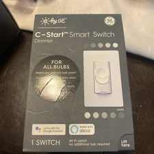 GE GE 48717 C-Start Wi-Fi Smart Dimmer Switch - White New A1