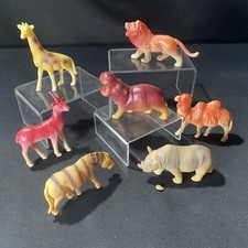1950's Occupied Japan Animal figurine Zoo Lot Rhino Camel Giraffe Horse Lion