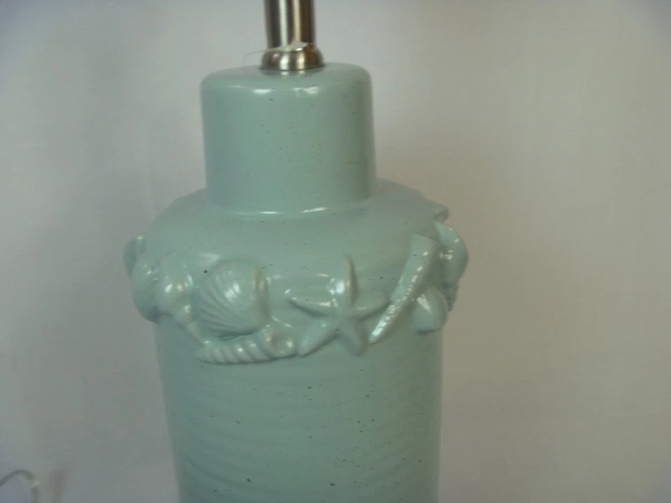 Sea Shell Coastal Nautical Table Lamp Sea Foam Green Beach 25" - Image 2 of 4