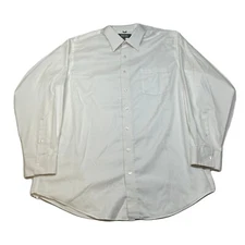 Kenneth Cole Reaction Dress Shirt Mens XL 17-17.5 White Non Iron Long Sleeve