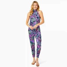 LILLY PULITZER Wyota Jumpsuit MEDIUM EUC Vacation Beach