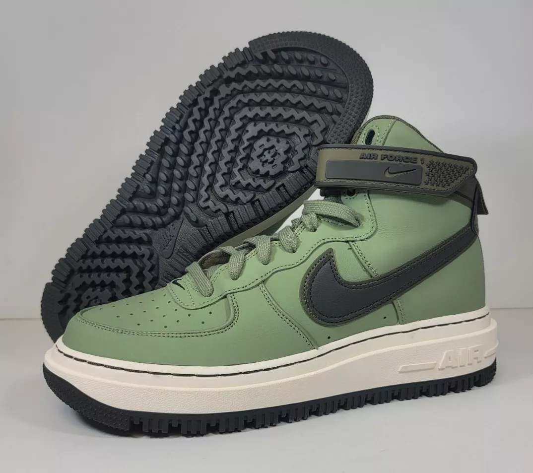 Nike Air Force 1 High Oil Green Mens Size 10.5 Casual Boots DA0418-300 New