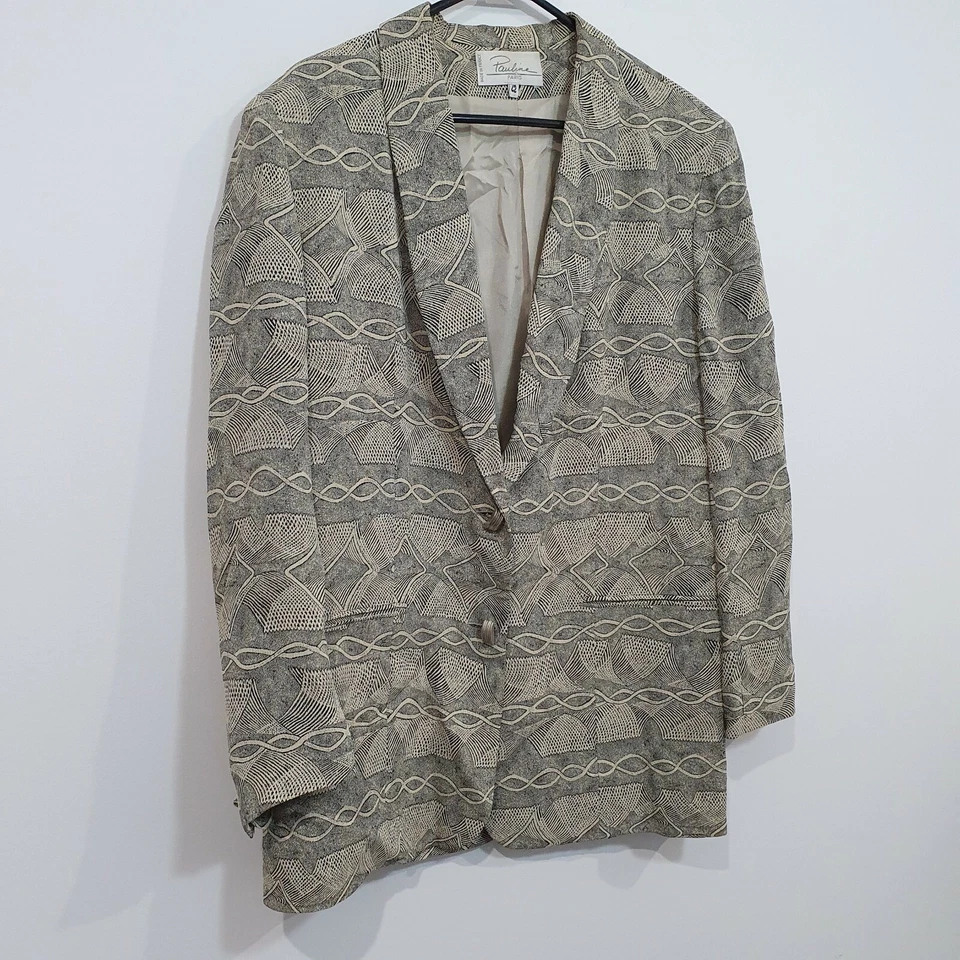 Chaqueta Blazer Pauline Paris Vintage Talla 42 Viscosa Acetato Hecha en Francia  Foto 3 de 4