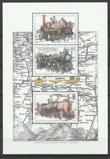 Slovakia 2022 Locomotives Trains, Railroads joint issue Czech Republic MNH Block