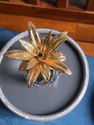 Swarovski Large Gold Pineapple - Hammered leaves 010044 Mint in