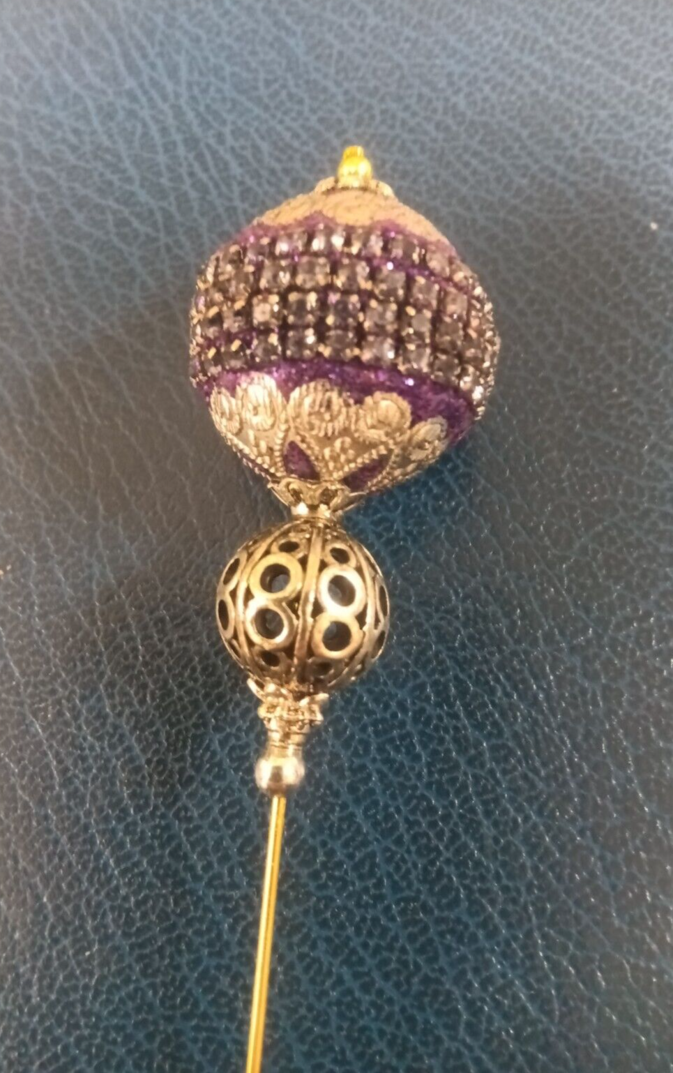 Rare Crystal Rhinestone Topped   Vintage Styled HAT PIN