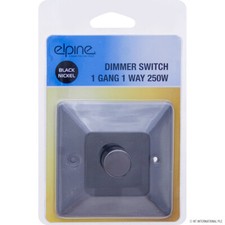 NEW BLACK NICKEL SINGLE LIGHT DIMMER SWITCH 1 GANG 1 WAY ON/OFF FIXING SCREW