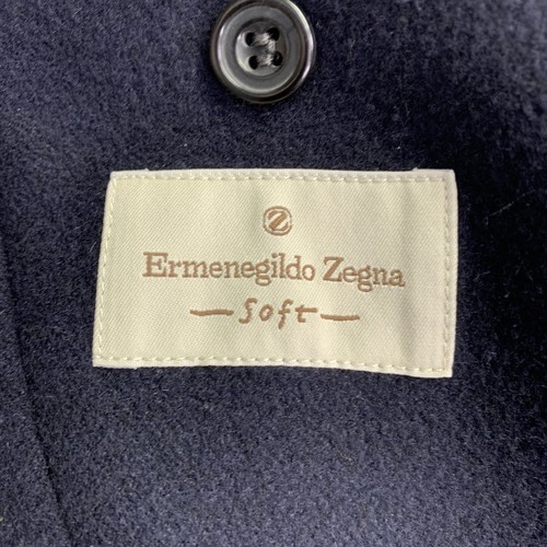 Ermenegildo Zegna Taglia 42 Giacca In Cashmere E Lana Blu Con Rever A Punta - Foto 6 di 8