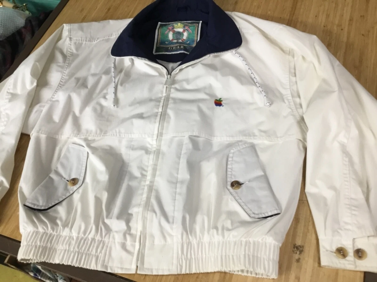 VTG Gear for Sports Rainbow Apple Logo Jacket White 80’s 90’s Medium employee