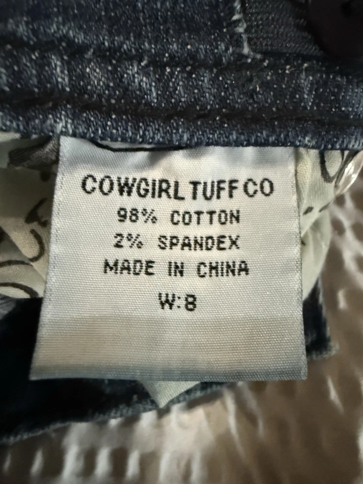 Jeans Cowgirl Tuff Co. Bootcut Niñas Talla 8 Azul Denim Western Rodeo Juvenil Foto 4 de 4