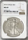 2016 $1 American Silver Eagle NGC MS69 1 Oz 0.999 Fine Bullion Coin #251