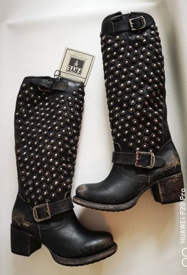 FRYE Damen Deborah Hoher Westernstiefel mit Nieten NEU   Größe  6 m   uk 4