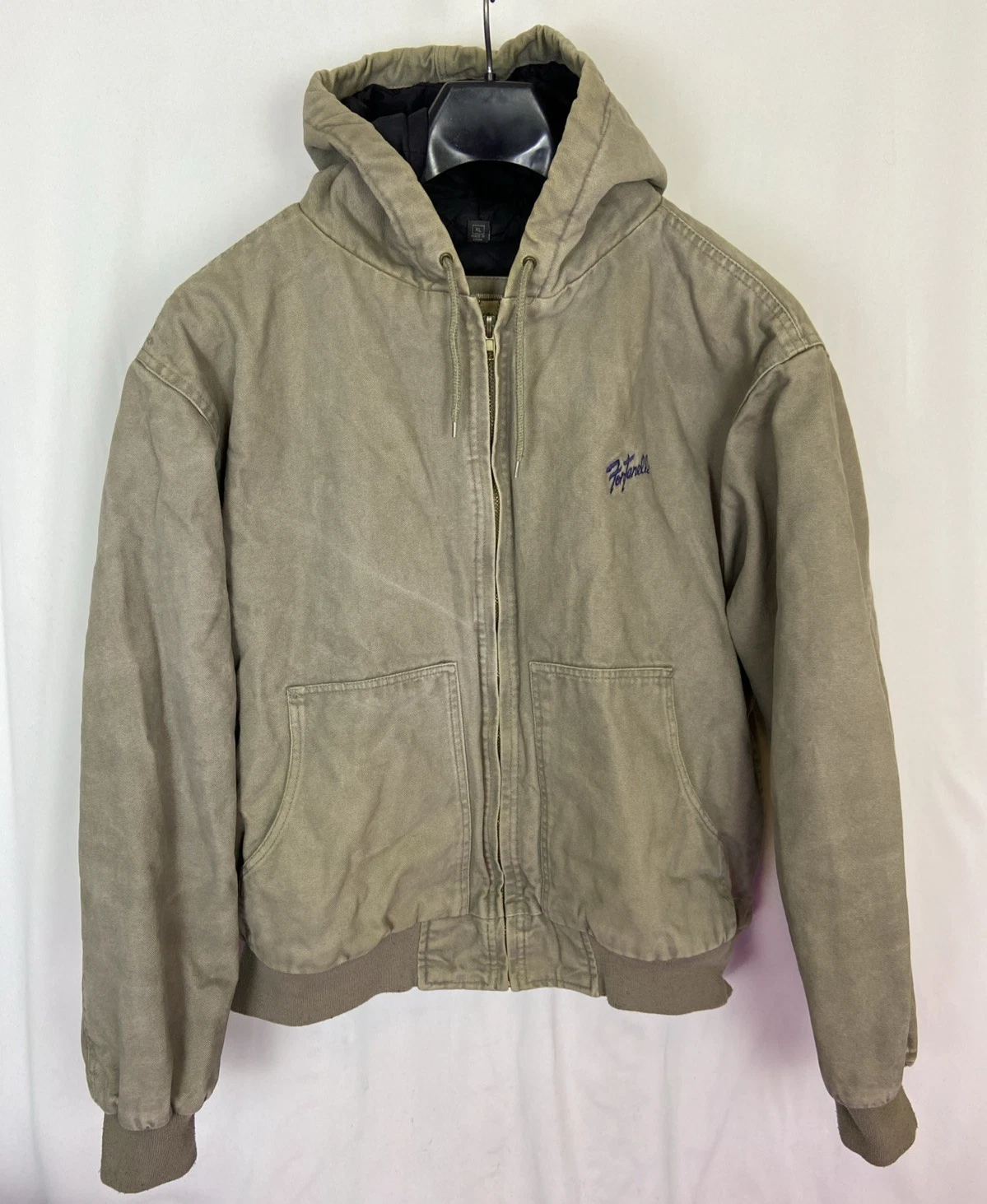 Destinations Workwear Hooded Work Jacket Men Size XL Gray Canvas Fontanelle