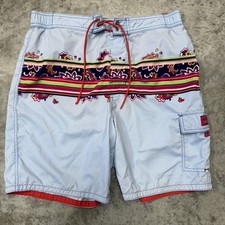 Vintage Tommy Hilfiger Swim shorts mens Medium Trunk Board Cargo preppy paisley