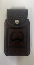 Western Cowhide Leather Western Phone Holder Grips From The Belt Color Brown