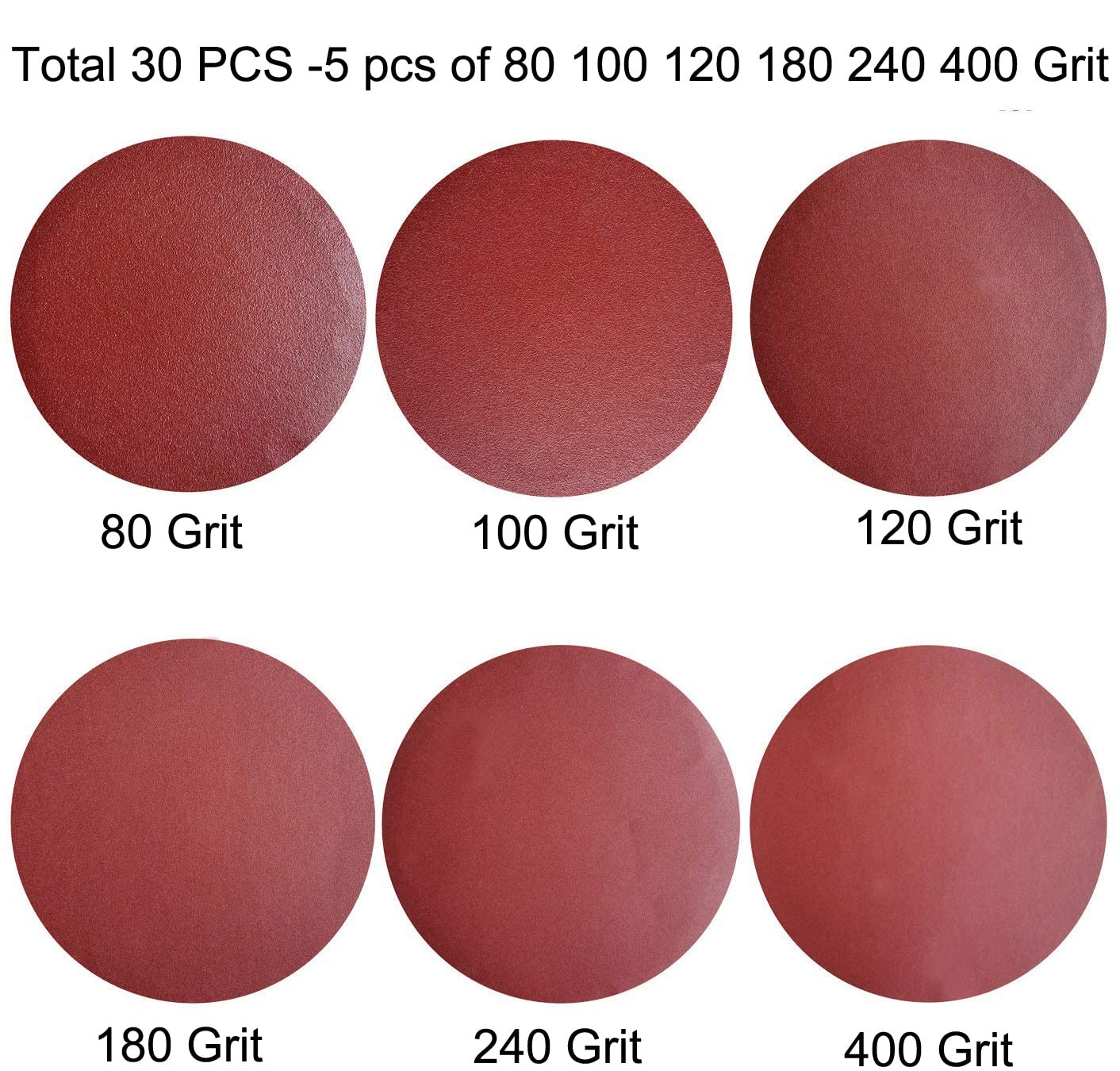 30 PCS 9" PSA Sanding Discs Set 80-400 Grit Self Adhesive Stickyback