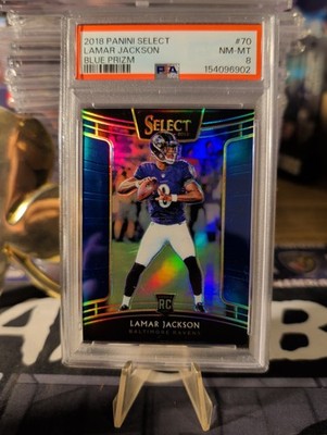 2018 Panini Select - Concourse Lamar Jackson #70 Blue Prizm /175 (RC) PSA
