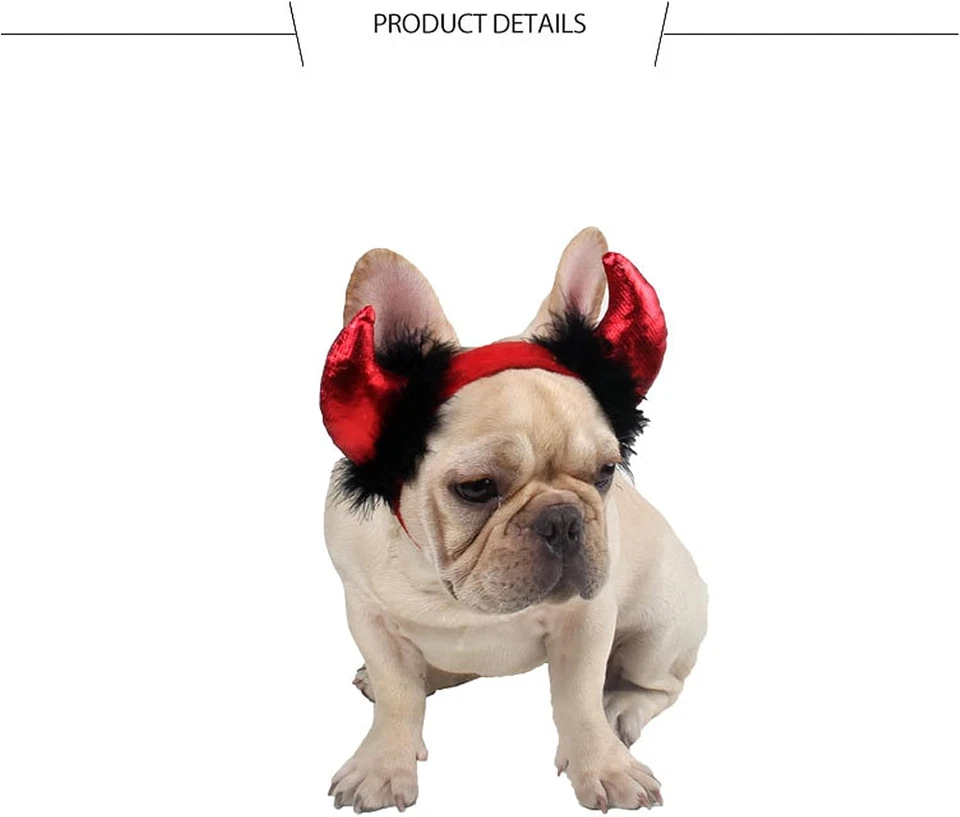 Halloween Mascota Disfraz Perro Diablo Cuerno Diadema Gato Vestir Accesorios para Gato a Foto 2 de 4