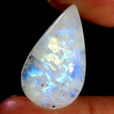 13.60Cts.100 Natural Rainbow Moonstone Pear Cabochon 15x25x5mm Losse Gemstone