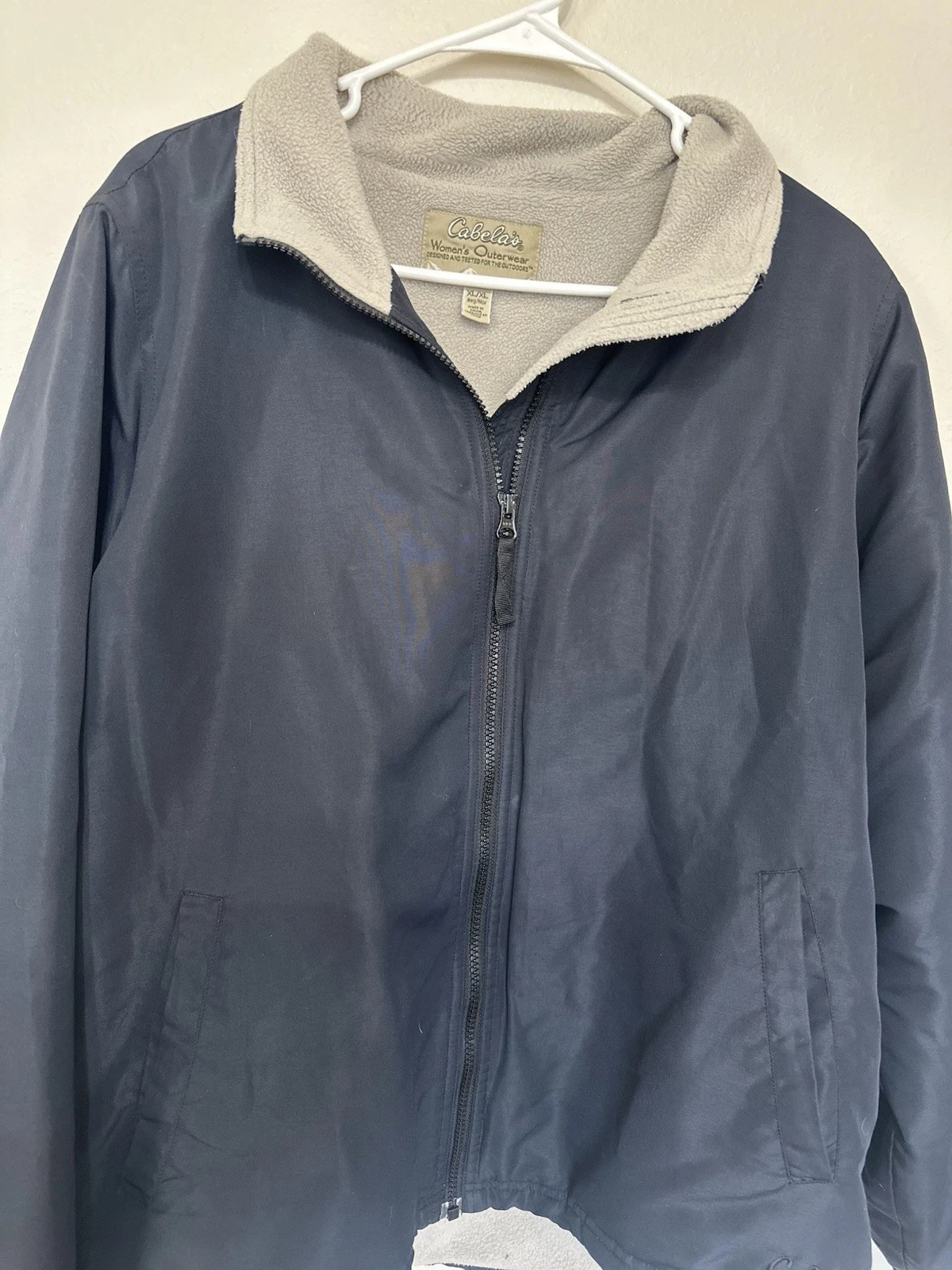 Vintage CABELAS FULL ZIP FLEECE LINED JACKET Black XL unisex