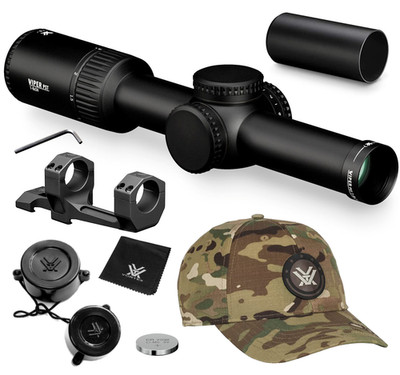Vortex Optics Viper PST GII 1-6X24 VMR-2 MRAD Riflescope w/ Mount and Hat Bundle