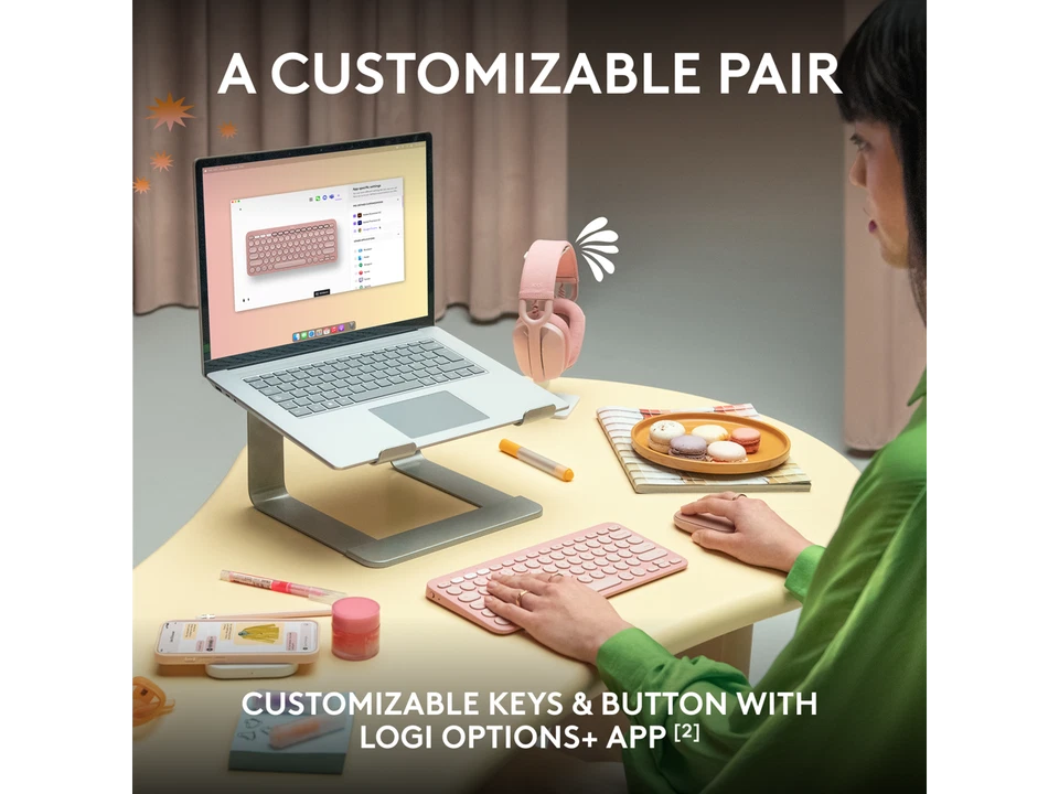 Logitech Pebble 2 Combo Wireless Quiet Keyboard and Mouse, Customisable, Logi - Image 4 of 4