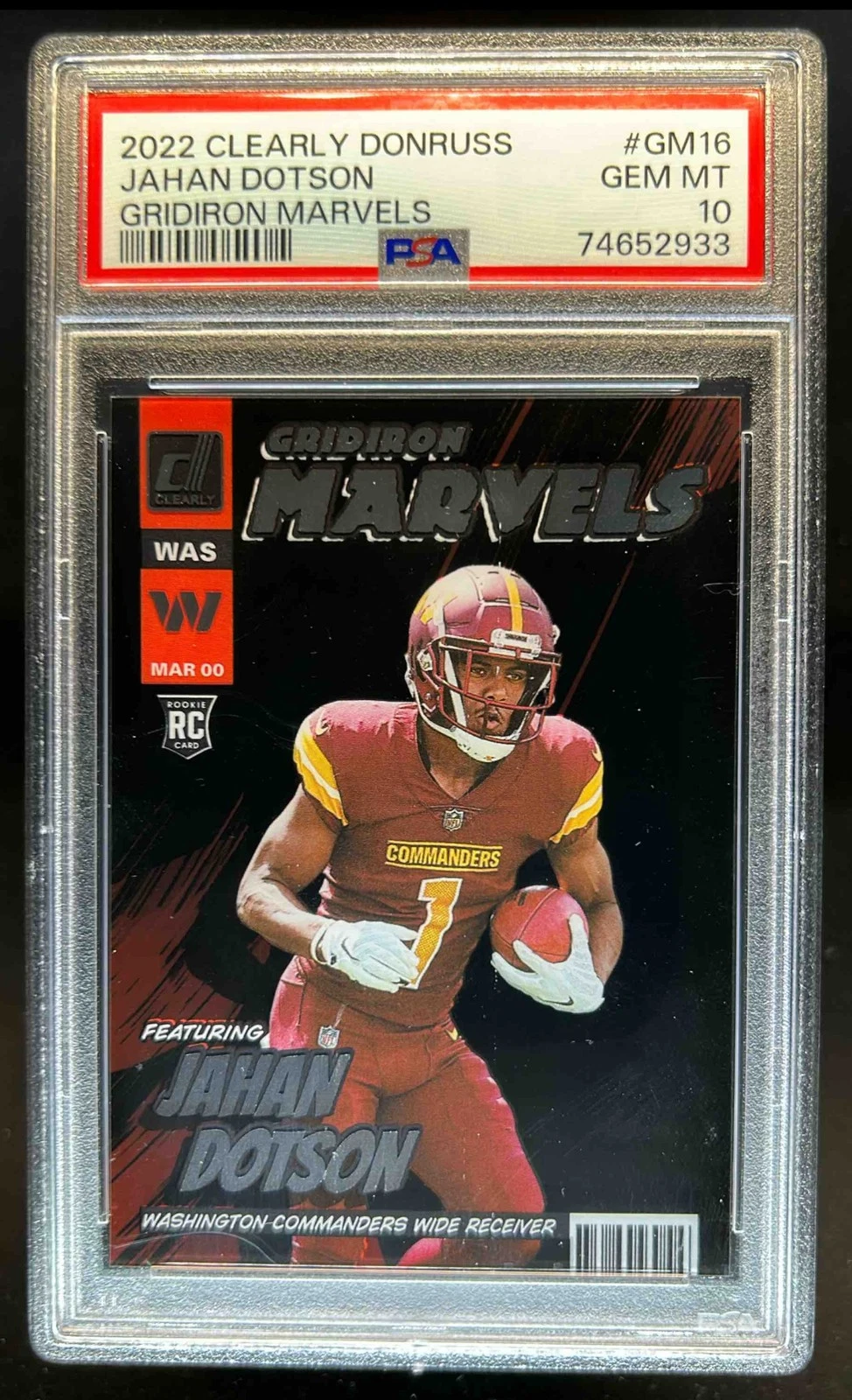 Jahan Dotson Panini Clearly Donruss Gridiron Marvels #GM16 Base