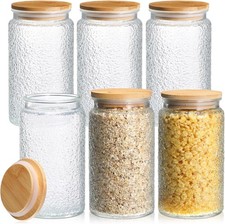 6 Pcs Vintage Glass Storage Jar 34 oz Airtight Food Storage Containers with