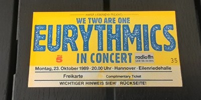 Eurythmics Concert Ticket Hannover 1989