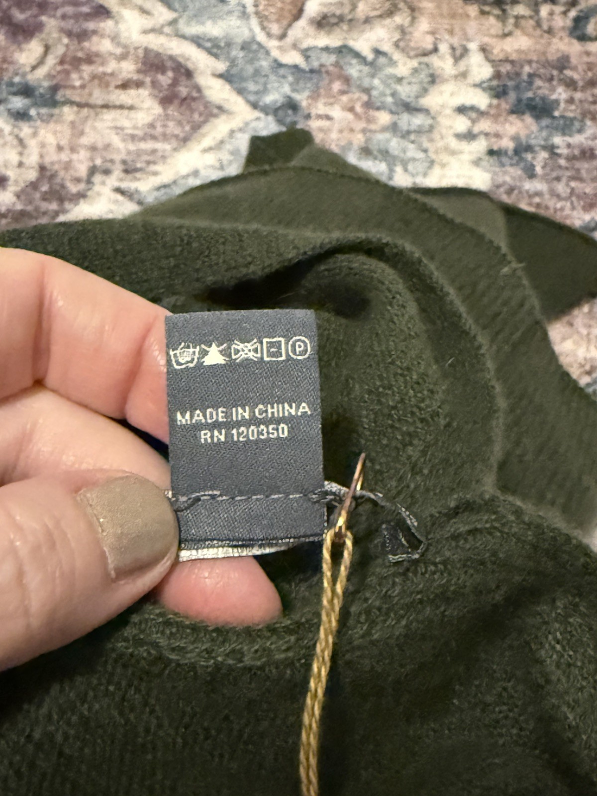 Alashan Women's 100% Cashmere Emery Dress Topper Shawl Army Green NWT One Size