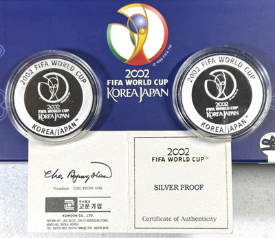 2002年　FIFA WorldCup　メダル　 2002 FIFA World Cup KOREA-JAPAN Silver Proof Medal 3pc Set