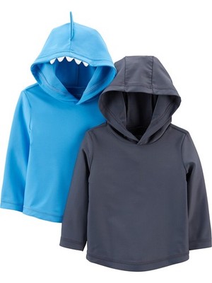 Baby and Toddler Boys' 2-Pack Hooded Rashguards