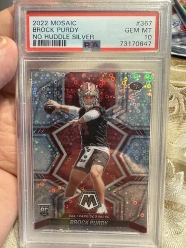 2022 Mosaic No Huddle Silver Brock Purdy #367 RC 49ers PSA 10