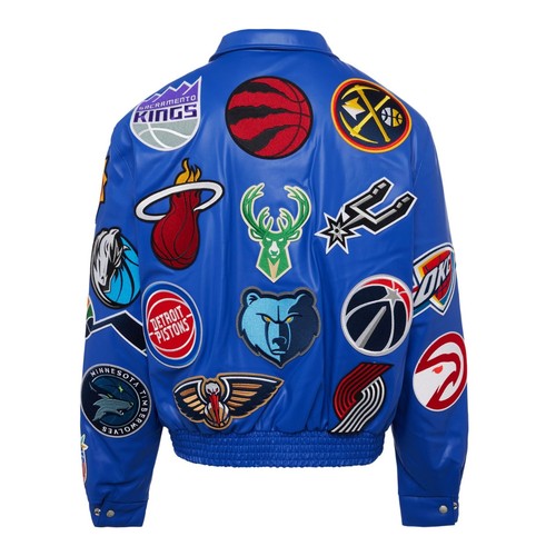 Jeff Hamilton NBA All Teams Collage Wielokolorowa skórzana kurtka ze skóry jagnięcej - Zdjęcie 7 z 53