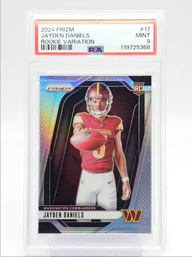 JAYDEN DANIELS 2024 PANINI PRIZM ROOKIE SILVER PRIZM VARIATION RC PSA 9 Q0004