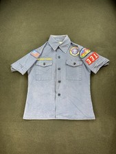 Vintage Boy Scouts Of America Youth Uniform Blue Shirt Size Small