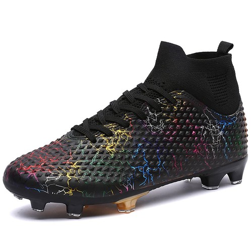 MIGPOGZAI Men's Soccer Shoes High-Top Soccer Cleats Outdoor Breathable Athlet...