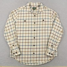 Orvis Perfect Flannel Shirt Mens L Snow Raisin Classic Fit Long Sleeve