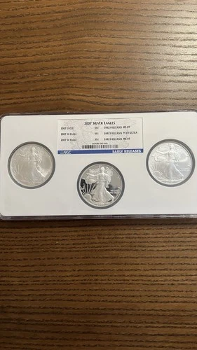 U.S. Mint 2007 American Silver Eagle Set NGC MS69 PF69 3 oz Silver