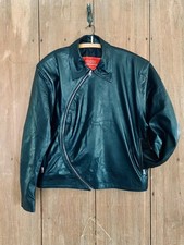 Men's Premium Black Leather Biker Jacket Motorcycle Casual Stand-Up Collar S M L