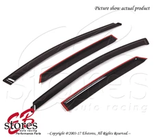 Black Tinted Out-Channel Vent Visor Deflector 4pc For 2012-2016 Ford Focus Sedan
