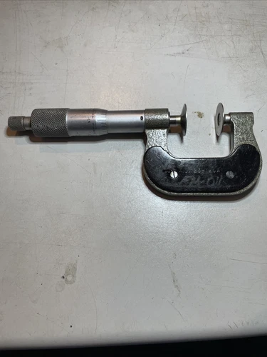Mitutoyo 0-1” Disc Flange Micrometer No 123-125A .001” With Ratchet And Lock (6)