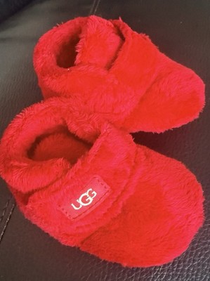 UGG Bootie Slippers Red Faux Fur Unisex Baby Machine Washable Ankle