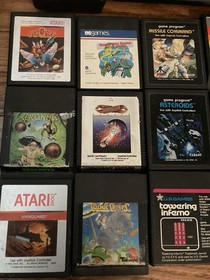 Atari 2600 Console Bundle Console, 2 Joystick Controllers, 18 Games lot UNTESTED